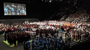 Auftakt zum Jugendchor-Festival in Basel mit Bundesrat Jans
